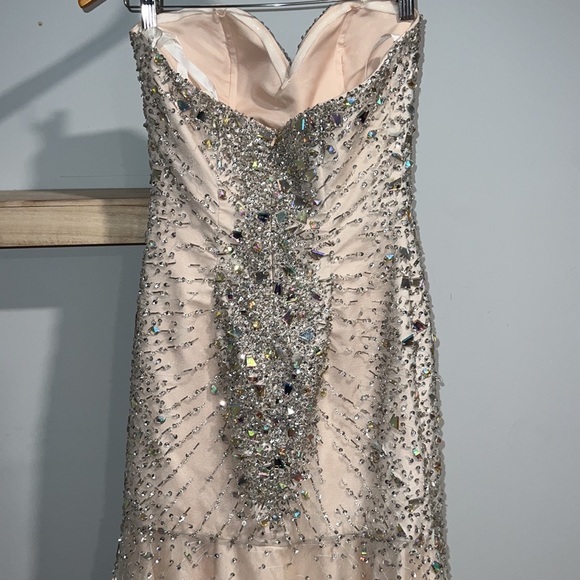 Terani couture champagne Swarovski, crystal mermaid prom dress - Picture 4 of 11